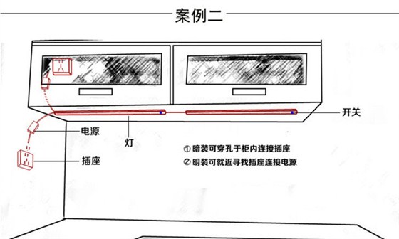 led橱柜灯条安装示意图2