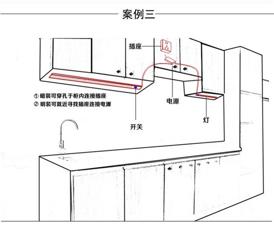 led橱柜灯条安装示意图3